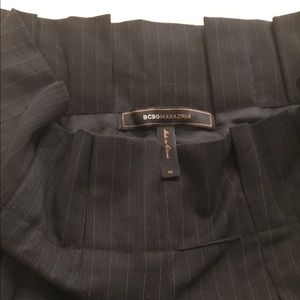 BCBG high waisted navy pinstriped skirt